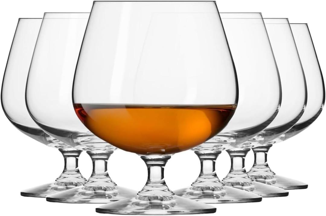 Krosno Brandy Cognac Snifter Glasses, Set of 6, 16.2 oz, Balance Collection, Ideal for Spirit Sipping, Lead-Free Glass, Dishwasher Safe, Made in Europe