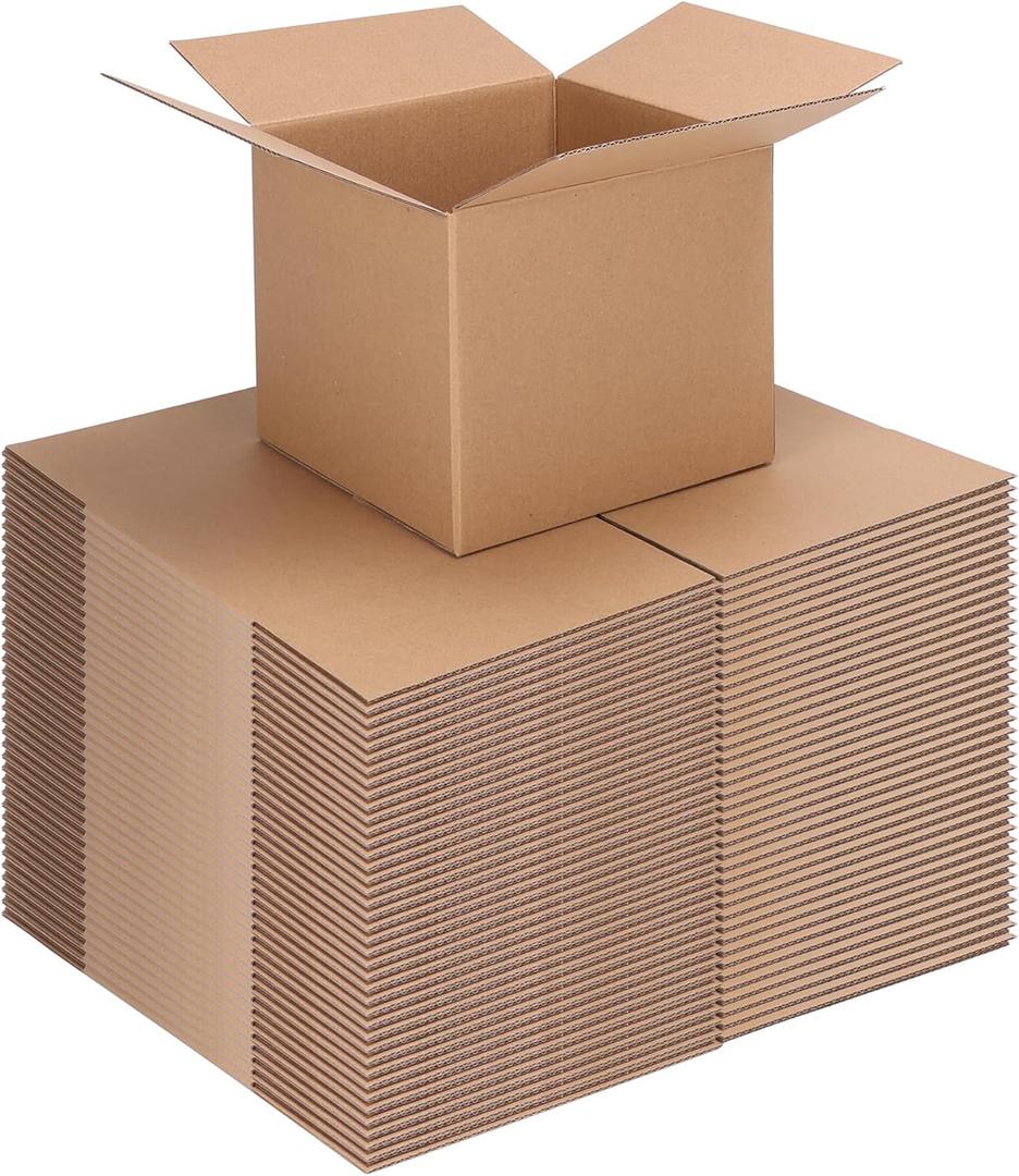 CRUGLA 40 Packs 7x7x6 Shipping Boxes Corrugated Cardboard Boxes Shipping Box Bulk for Small Business Packing Boxes (Brown)
