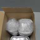 Rtteri 150 Pcs Mini Cake Pans with Lids Disposable Ramekins 6.8 oz 5 oz Aluminum Foil Cupcake Baking Cups, Rectangle Square Round Cupcake Liners Cake Tins for Flan Muffin Dessert Party Favors(White)