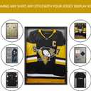 Large Jersey Frame Display Case, 26x37 Lockable Shadow Box Sports Jersey Frame with UV Protection Acrylic and Metal Hanger for Baseball Basketball Football Soccer Hockey XXL Shirt, Linen Black