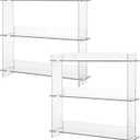 2 PCS Wall Display Shelves Compatible with 21 Funko Pop in Box, Clear Acrylic Floating Rack Expansion Design, Wall Mounted Collectibles Display Stand for Action Figures, Easy to Intall