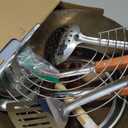 Carbon Steel Wok Traditional Hand Hammered - 13.4" Chinese Woks Round Bottom Wok Pan Set with 8 Pcs Cookware Accessories