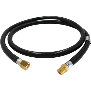 MCAMPAS 5 Feet High Pressure Hose - 1/4" Male NPT to 1/4" Female NPT Extension Hose, 5/16" ID Flexible Rubber Hose for Gas Grills, Turkey Fryers, Fire Pit, Mr Heater.RV & ETravel Trailers