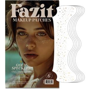 Fazit Makeup Patches - Gold Speckles - Glow Up Make-Up Patches - Cute Glitter Makeup Accessories for Women - Cosmetic Glitter for Face