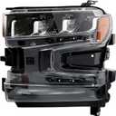 LED Headlight for Chevy Silverado 1500 LT WT RST LTZ 2019 2020 2021, Replace 84621850 GM2502497, Turn Signal Front Left Driver Side, Head Light Assembly W/Bulbs