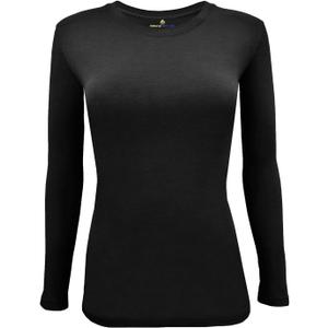 Natural Uniforms Women's Under Scrub Tee Crew Neck Long Sleeve T-Shirt (Medium, Black)
