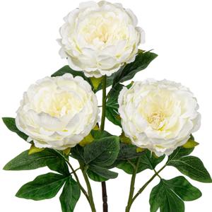 2 x Briful 3PCS Peonies Artificial Flowers 24'' Faux Silk Flowers Spray Real Touch Fake Flowers Bouquet for Home Floral Arrangements Centerpiece Wedding Vintage Decor(Cream)