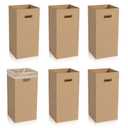 Domensi 6 Pack 30 Gallon Corrugated Cardboard Disposable Trash Cans Party