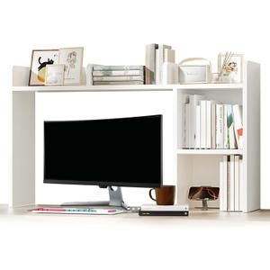AQQHSAIN Desk Storage Hutch Wood Desktop Book Shelf with 5 Shelves Countertop Desk Hutch for Computer Multipurpose Desk Display Rack Desk Shelf Storage Organizer for Office Dorm Office Home, 37.2 inches x 10 inches x 29 inches