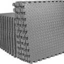 Mat Block APM36002GY Torin Interlocking Foam Exercise Floor Mats: 144 SQ FT, 1/2 inch, 36 Tiles, EVA Gym Mat Flooring, Exercise Equipment Mat for Home Gym Equipment, Grey