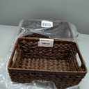 GRANNY SAYS Wicker Storage Baskets for Shelves, Wicker Baskets for Organizing, Waterproof Woven Basket for Pantry, Rectangle Basket for Shlef, Brown, 2-Pack