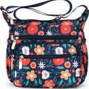 Multi-Pocket Crossbody Bag for Women Lightweight Nylon Shoulder Bag Purse Stylish Handbag with Adjustable Strap