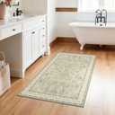 GRANNY SAYS Boho Bathroom Rugs 32" x 20" Non-Slip, Quick Dry & Washable, Vintage Bath Rug, Distressed Farmhouse Plush Velvet Small Bath Mat, Absorbent for Shower Toilet Sink, Pet Friendly- 2' x 3'