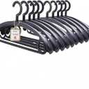 10 Pack Heavy Duty Coat Hangers 25lb Load Capacity Swivel Suit Clothes Hanger Wide Shoulder Jacket Hangers Thick Large Non Slip Oversize Hanger Black