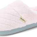 Dearfoams womens Memory Foam House Slippers - Libby Terry Clog With Wide Widths (9-10, Light Pink)