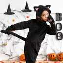 Cat Costume For Girls,Black Cat Noir Costume For Kids Dress Up,Prefect for Halloween,Animal Dress Up Party (Black, M)