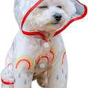 Waterproof Dog Raincoat,Full Coverage 4 Legs Dog Rain Jacket for Small Dogs,Pet Rain Coat with Hood,Reflective Strips&Leash Hole Outdoor Raincoat (X-Large for Weight 11.1-14.6 lb, Rainbow)