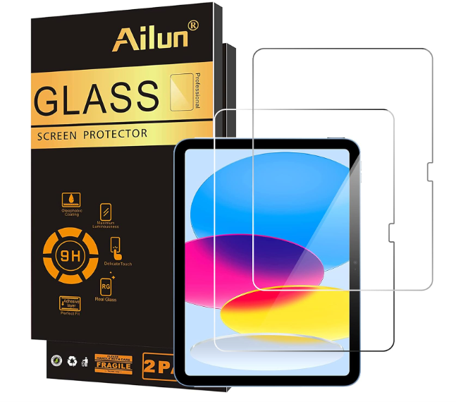 Ailun Screen Protector for iPad 11th A16 2025 [11 Inch] / 10th Generation 2022 [10.9 Inch], Tempered Glass [Face ID & Apple Pencil Compatible] Ultra Sensitive Case Friendly [2 Pack]