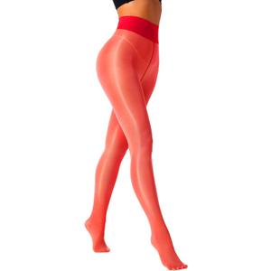 VEBZIN Tights for Women Black Sheer Tights High Waisted Stockings Pantyhose (Small, Red01)