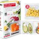 Vacuum sealer bags for food,reusable vacuum seal bags, storage bags vacuum sealed with air valve, double zipper. (13.4 * 11.8inch) 20pcs. (Large)