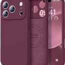 Vooii Magnetic for iPhone 17 Pro Case, Compatible with Magsafe (Premium Liquid Silicone) (Integrated Camera Control Button) Full Body Protective Anti-Scratch Microfiber Lining 6.3", WineRed