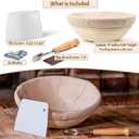 Sourdough Bread Baking Supplies Starter Kit, Banneton Proofing Basket Round 9" Set of 2, Gift Set