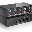 3.5mm Aux + RCA L/R Audio Switch Box 4 in 1 Out Bidirectional, BolAAzuL Stereo Audio Switcher Selector 4X1 Passive a/b Analog Audio Selector No Power Need