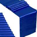 12 Pack Royal Blue Satin Table Runner 12 x 108 Inches Long | Bright, Smooth and Silky Table Decor for Birthday Party Wedding Banquet Decorations - Royal Blue