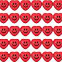 30 Pieces Heart Stress Relief Balls, Smile Funny Face Mini Foam Balls for School Carnival Reward, Valentine Party Gift Bag Fillers (Red)