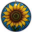 3 x 2025 Christmas Ornament – Sunflower Ornament, Bright Floral Holiday Tree Decoration, Nature Inspired Keepsake Gift