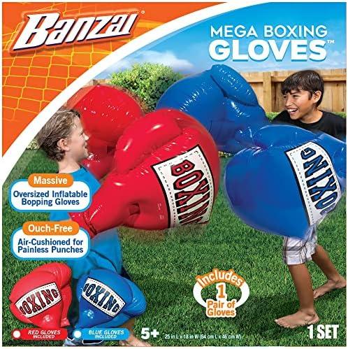 BANZAI Kids Inflatable Mega Boxing Gloves, Red Blue