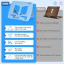 2Pack Book Stand - Waterproof Book Holder, Lightweight, Hands Free (Blue+Purple, 11.82" * 8.26")