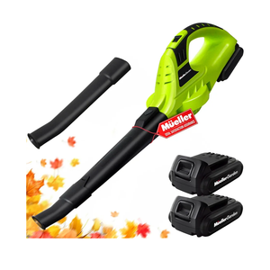 Mueller UltraStorm Leaf Blower Cordless Electric, 140 MPH 20 V Powerful Motor with 2 Batteries and Charger, 2 Speed Levels, 1hr Charge, Lightweight, Blowers for Lawn Care, Blower for Snow