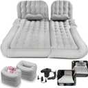 Byomostor 3 in 1 Car Air Mattress, SUV Mattress for Back Seat Cargo Area Car Mattress with Electric Air Pump-2 Support Fillers & 2 Pillows Fits SUV|MPV|Sedan|Minivan for Road Trip Camping Grey