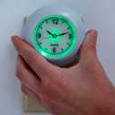 Bits and Pieces Plug in Night Light with Clock - Glow in The Dark, Bathroom Night Light, Battery Backup, Energy Efficient, 3" Analog Clock Face High Visibility - Nightlight for Kids Room