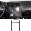 PIUGILH Car Central Control Panel Trim, Soft Carbon Fiber Anti-Scratch Panel Frame Decorative Cover for Corvette C6 2005-2013 (Black)