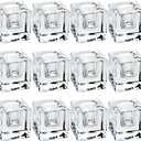 Aglary 11PCS Square Glass Taper Candle Holders for Table Centerpiece. Decorative Crystal Candle Stick Holder Sets. Candle Stand for Wedding, Dinning, Party