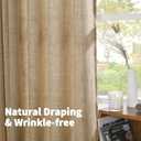 YoungsTex Burlap Linen Curtains 63 Inch Length for Living Room Window, Textured Semi Sheer Drapes Light Filtering with Rod Pocket Back Tab for Farmhouse Bedroom, Toffee, 52 X 63 Inch, 2 Panels