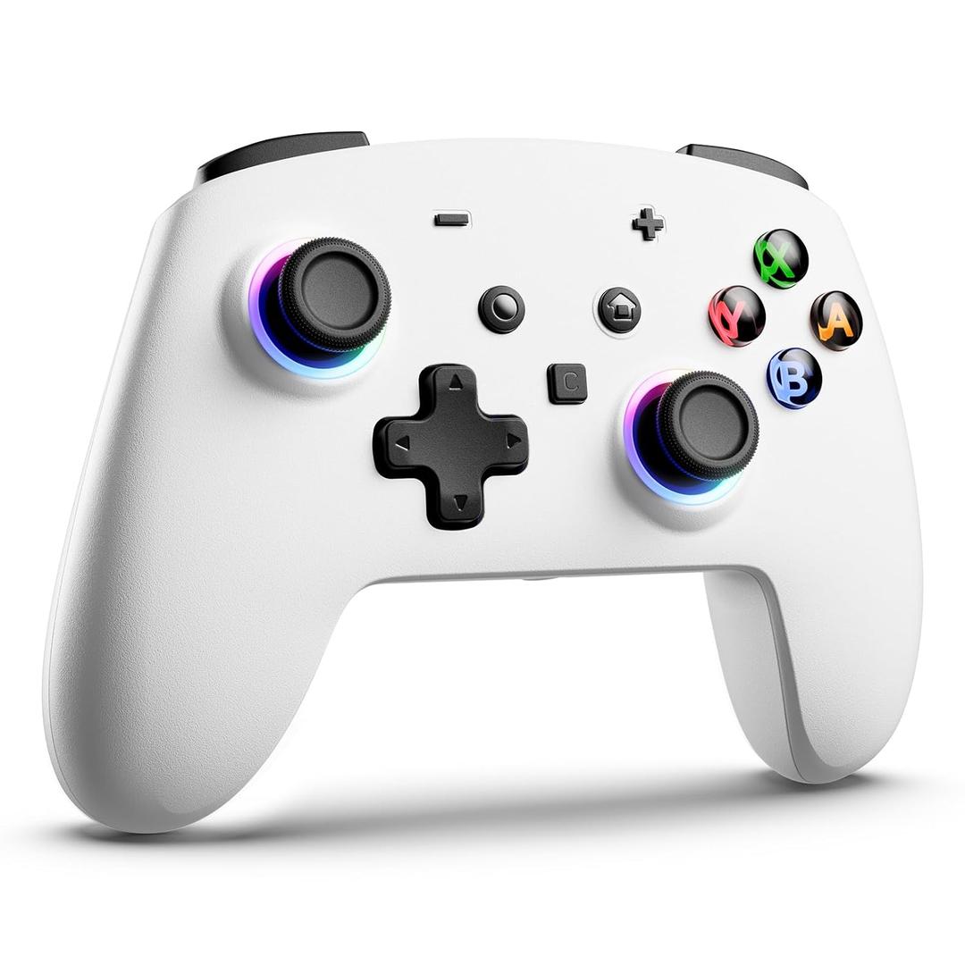 ECHTPower Switch 2 Pro Controller with Hall Effect Joysticks, One-Key Wake-Up for Switch 2, Wireless Controller for Switch 2/Switch/Lite/OLED, Turbo Button, 4 Back Buttons, RGB Lighting, 3.5mm Jack, Dual Vibration, 6-Axis Gyro