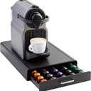 Amazon Basics Nespresso OriginalLine Coffee Pod with 1 Storage Drawer Holder, 50 Capsule Capacity, Black