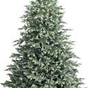 7ft Artificial Christmas Tree, Feel Real Unlit Hinged Xmas Spruce Tree w/ 1260 Mixed PE & PVC Branch Tips, Metal Stand, Wintry Indoor Decoration for Holiday Festival