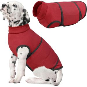KOESON Dog Anxiety Vest, Comfort Pet Calming Jacket, Adjustable Relief Coat for Dog, Anti-Anxiety Pet Thunder Jacket for Thunderstorm, Fireworks, Separation, Wine Red 3XL (XXX-Large, Red)