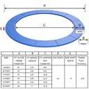 Giantex Trampoline Pad, 8ft 10ft 12ft 14ft 15ft 16ft Trampoline Replacement Safety Pad, No Holes for Pole, Waterproof Trampoline Accessories Spring Cover (Blue)