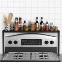 BOIVSHI Stove Top Shelf, Kitchen Over Shelf for Stove, Stove Spice Rack for Top, Adjustable 27-33inch, Fits Various Stove Lengths, Kitchen Spice Organizer, Condiments and BBQ Sauces, Black