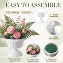 Mumufy 2 Pcs White Roman Urn Planter with 2 Pcs Floral Foam 12'' Flower Pot, 11.8 inch