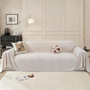 Boho Couch Cover for Dogs, 78"x150", Washable Sofa Covers for 3 Cushion Couch, Couch Covers for Sectional Sofa L Shape, Soft Pet Couch Cover, Sofa Slipcovers Living Room, Beige