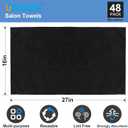 UNIMADE 48 Pack Salon Towels - Highly Absorbent and Quick Drying Hand Towels, Premium Wash Cloths for Bathroom, Gym, Shower, Hotel, and Spa - 16x27 inch (Black)