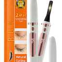 Heated Eyelash Curler – Fast 5s Heat-Up, USB Rechargeable Electric Eyelash Curler, LED Display, Anti-Burn, 24H Long-Lasting Curl, Perfect Gift for Women (White A1)