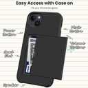 Wallet for iPhone 16 Pro Max Case with Card Holder Dual Layer Military Grade Protective Shockproof Hidden Card Slot Slim Fit Phone Cover - Black