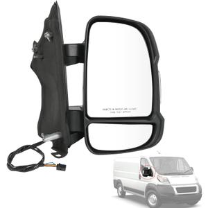 Door Mirror Right Passenger Side Replacement For Ram ProMaster 1500 2500 3500 2014-2022, Replace CH1321376 5VE98JXWAA, Black 8PINS